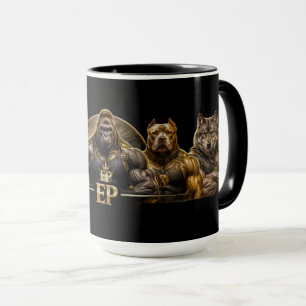 Taza EP Black and Gold Muscle Animals Coffee Mug