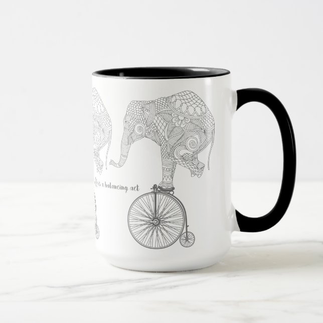 Taza Equilibrio para bicicletas Elephant Penny Farthing (Derecha)