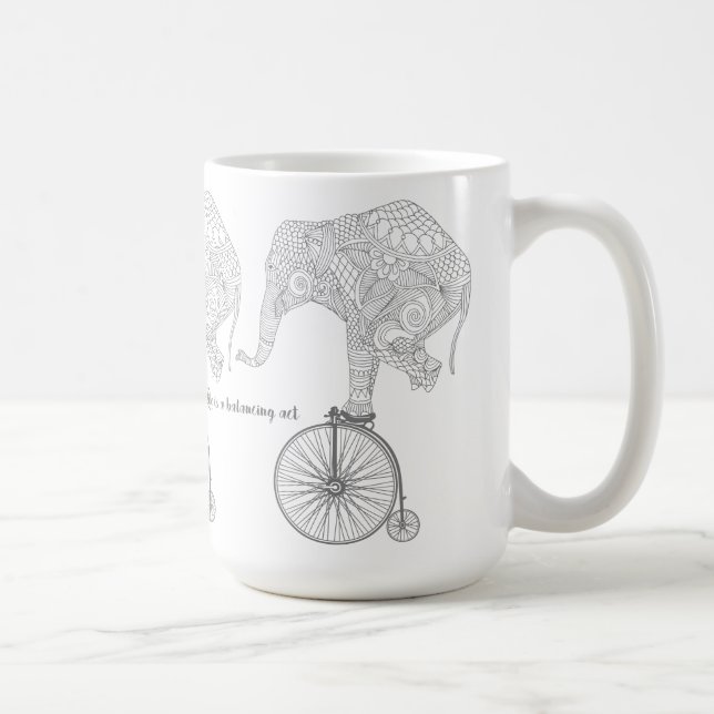 Taza Equilibrio para bicicletas Elephant Penny Farthing (Derecha)