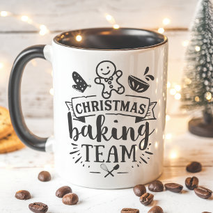 Taza Equipo de Repostería de Navidad Lindo Negro Fiesta