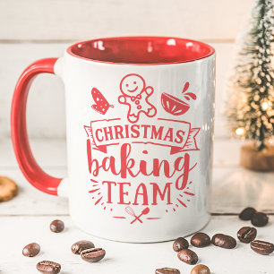 Taza Equipo de Repostería Navideña Lindo Rojo Festivo