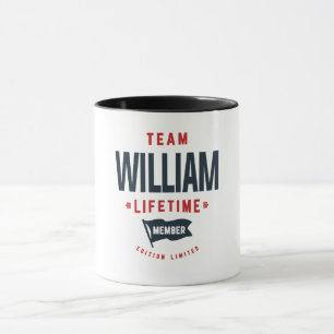 Taza Equipo William Lifetime Miembro Funny Name William