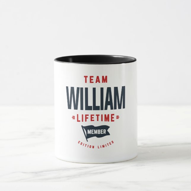 Taza Equipo William Lifetime Miembro Funny Name William (Centro)