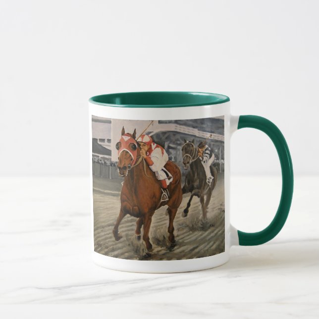 Taza Equitación torcida gana carrera de caballos (Derecha)