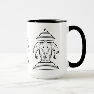 Taza Erawan tres dirigió Lao del elefante/la bandera d