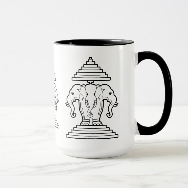 Taza Erawan tres dirigió Lao del elefante/la bandera de (Derecha)
