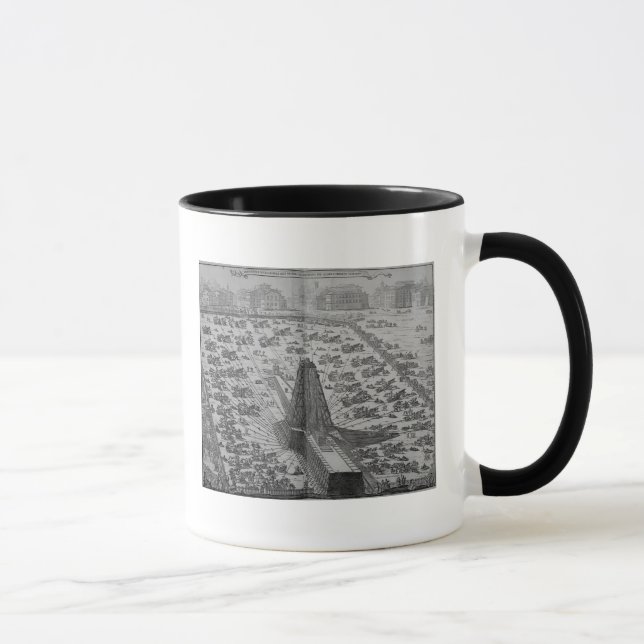 Taza Erección del obelisco egipcio antiguo (Derecha)