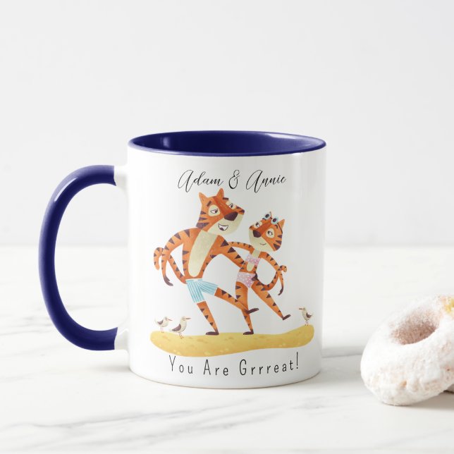 Taza Eres El Gran Tigre Personalizado Le Regalo (Con donut)