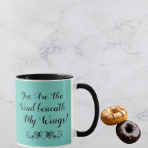 Taza 'Eres el viento bajo mis alas' azul turquesa