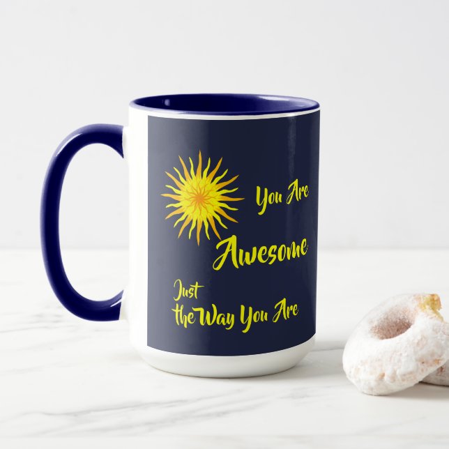 Taza "Eres Increíble" Sol Amarillo Brillante (Con donut)