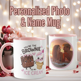 Taza "Eres la Brownie de mi helado" personalizado