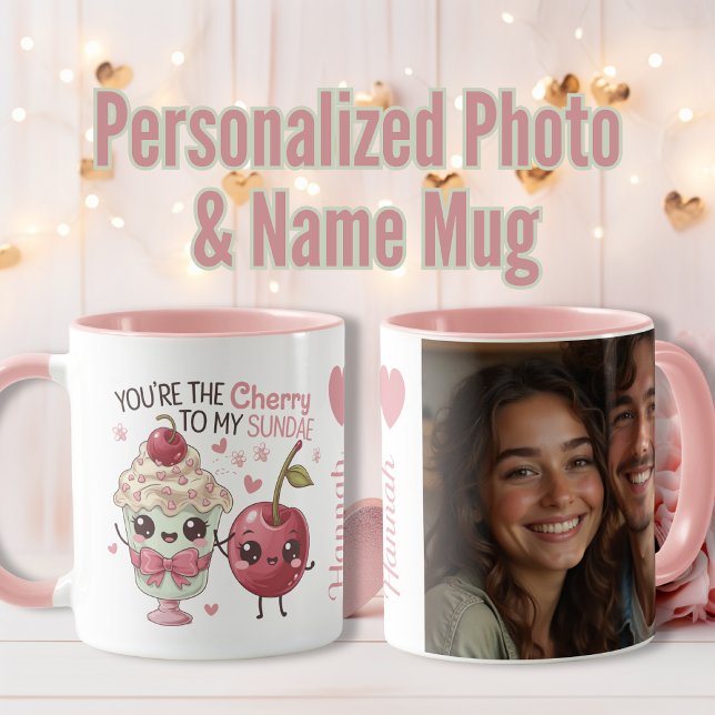 Taza Eres la cereza de mi amor a Kawaii (You’re the cherry to my sundae Kawaii Love Mug)