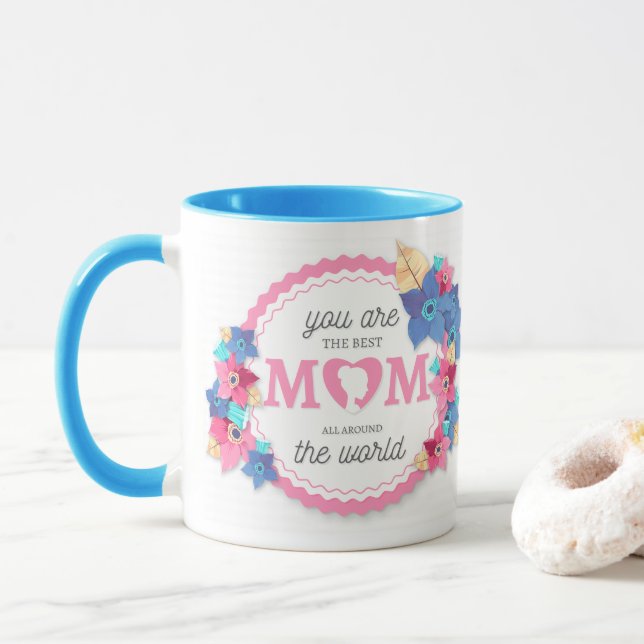 Taza Eres la mejor mamá en el café del mundo (Con donut)