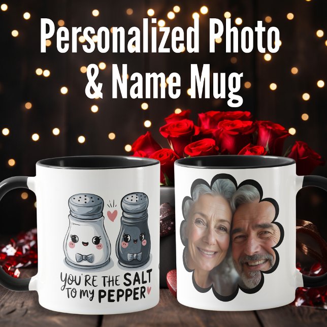 Taza "Eres la sal de mi morrón" ("You Are the Salt to My Pepper" Unique Couple's Mug)