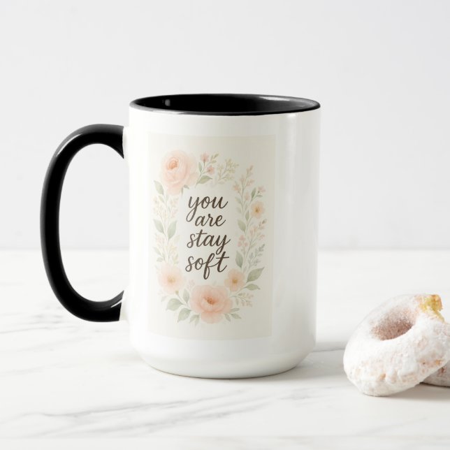 Taza Eres, mantente suave - Rosa con Emp suave (Con donut)
