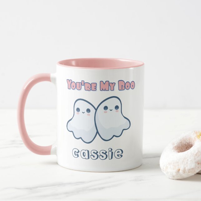 Taza Eres mi novio, fantasmas de Halloween Mug (Con donut)