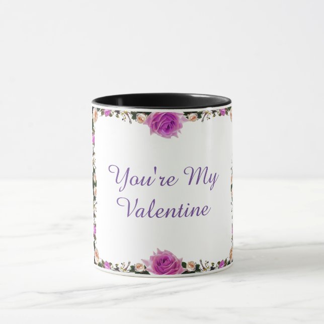 Taza Eres mi tazón de café de San Valentín morado (Centro)
