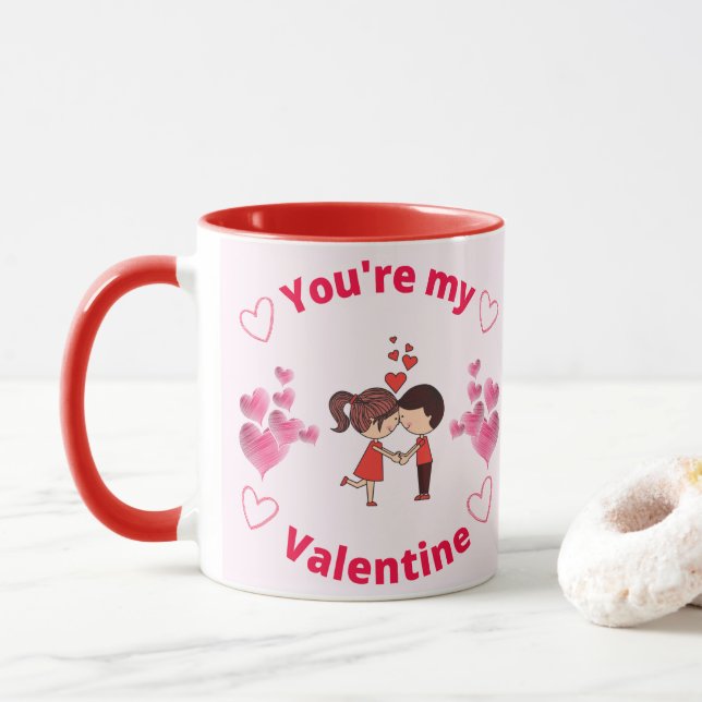 Taza Eres mi Valentine (Con donut)