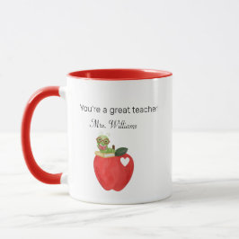Taza Eres un gran maestro, manzana roja, aprecio del pr