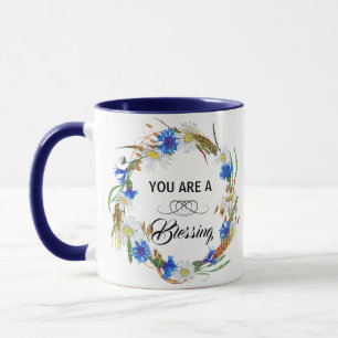 Taza 'Eres una Bendición' - Cerámica Azul Marino