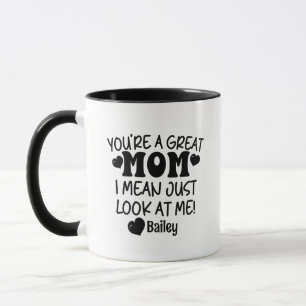 Taza Eres Una Gran Mamá Mírame Nombre Personalizado Div