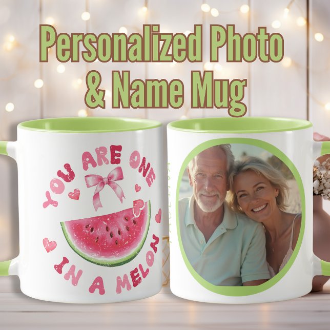 Taza "Eres uno de los Personalizados de Melon - Nombre  ("You Are One in a Melon Custom – Name & Photo Mug)