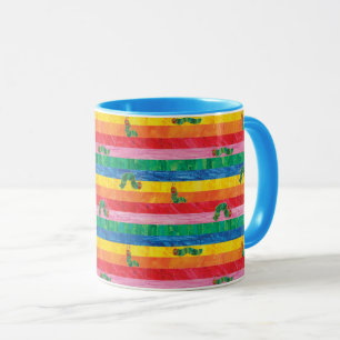 Taza Eric Carle   Patrón de rayas arcoiris de la oruga 