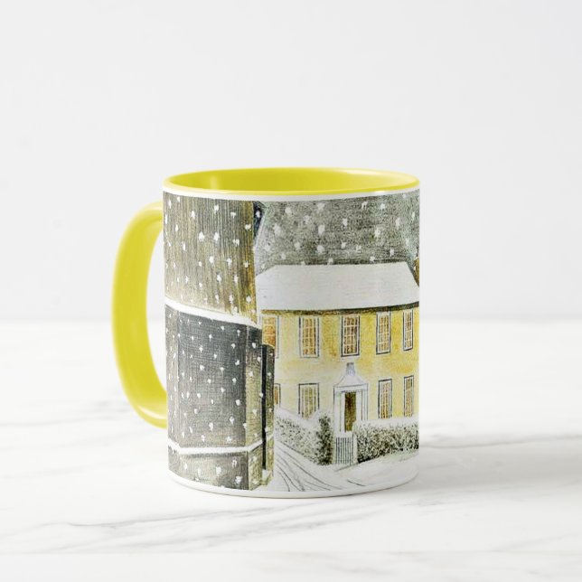 Taza Eric Ravilious - Hallstead Road en la nieve, (Anverso izquierdo)
