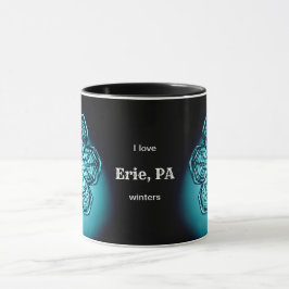 Taza Erie PA I Love Personalizado City Winters Snowflak
