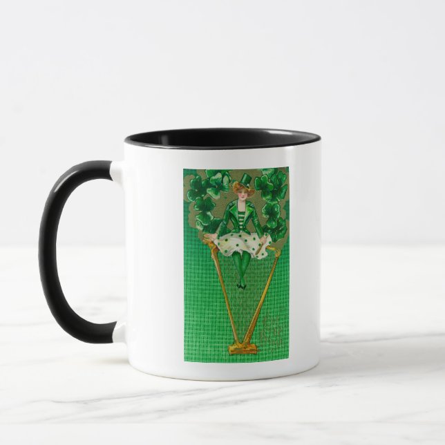 Taza Erin Go Bragh Woman on Harp Scene (Izquierda)