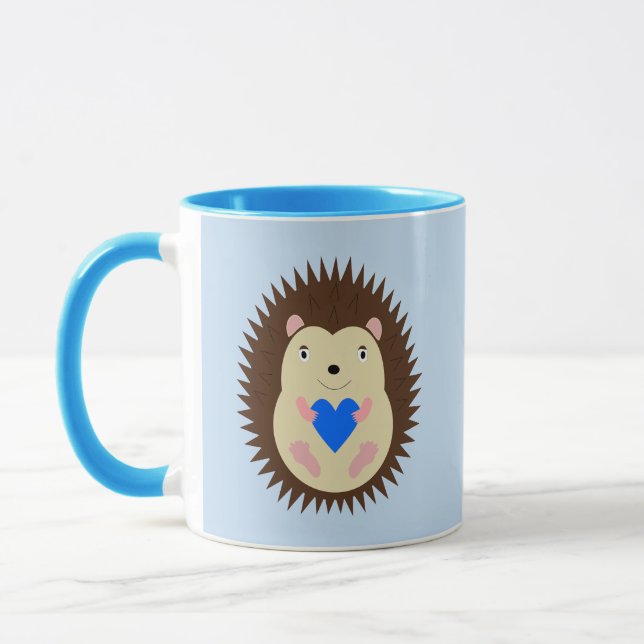Taza Erizo Corazón Azul Niño (Izquierda)
