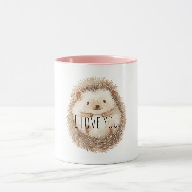 Taza Erizo de crema lindo (Centro)