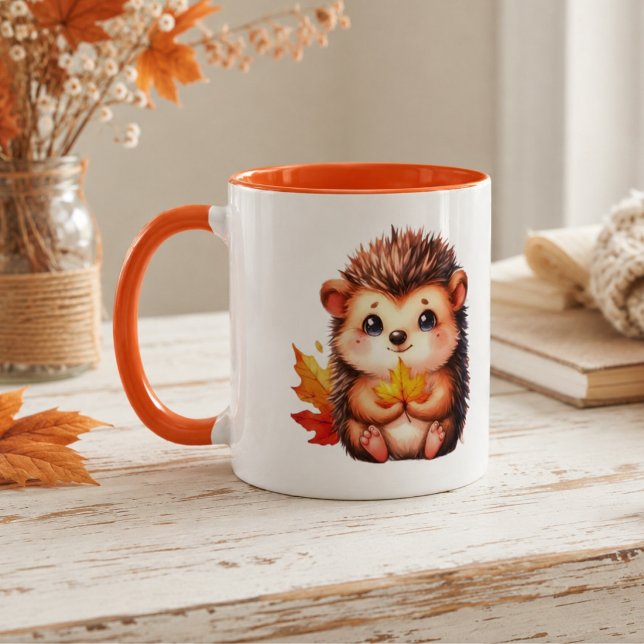 Taza Erizo lindo Hojas de otoño (Subido por el creador)