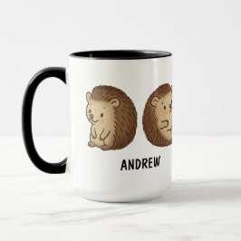 Taza Erizo personalizado lindo dibujado a mano