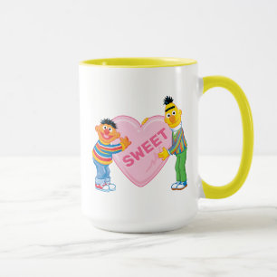 Taza Ernie y Bert corazón grande de San Valentín