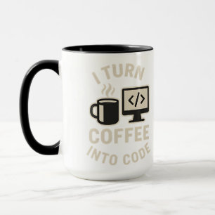 Taza Es divertido que convierta el café en código