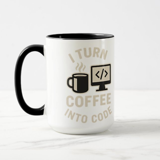 Taza Es divertido que convierta el café en código (Izquierda)