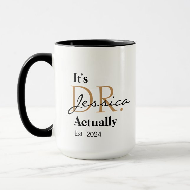 Taza Es el Dr. [Nombre personalizado] Est. Año (Izquierda)