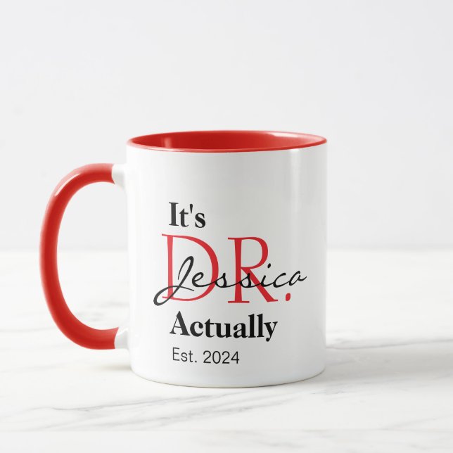 Taza Es el Dr. [Nombre personalizado] Est. Año (Izquierda)