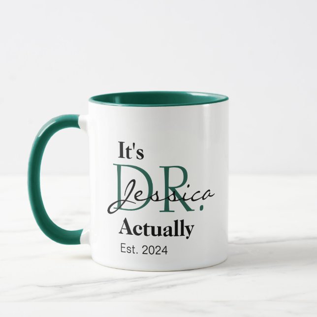 Taza Es el Dr. [Nombre personalizado] Est. Año (Izquierda)
