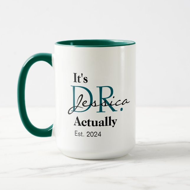 Taza Es el Dr. [Nombre personalizado] Est. Año (Izquierda)