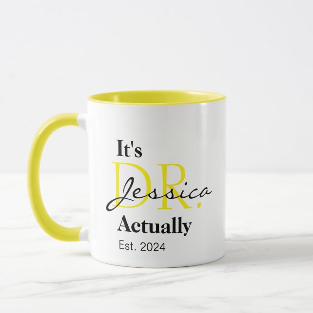 Taza Es el Dr. [Nombre personalizado] Est. Año (Izquierda)