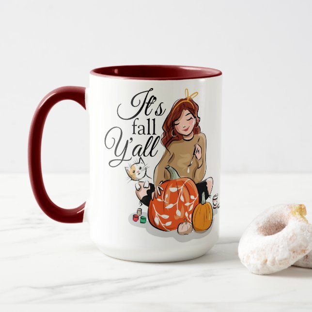 Taza Es Fall Y'all Mug (Con donut)