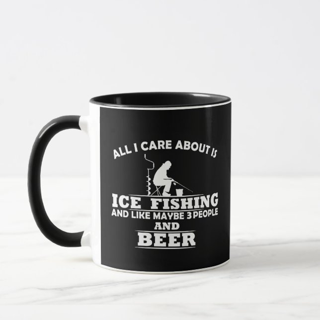 Taza Es gracioso beber cerveza y pescar hielo diciendo (Izquierda)