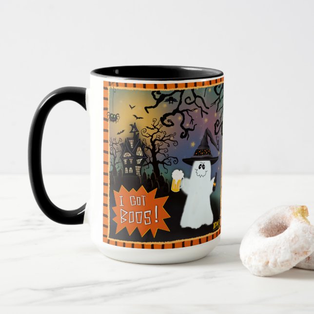 Taza Es Gracioso Que Haya Boos Ghost Cute Spookee Coffe (Con donut)