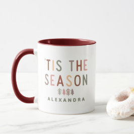 Taza Es la Temporada Boho Navidad Nombre Personalizado