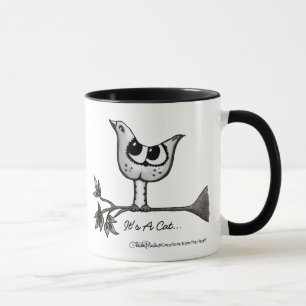 Taza ¡Es un pájaro… que es un gato! - Ilusión ópt