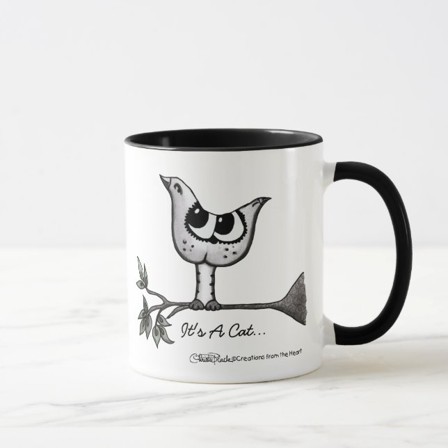 Taza ¡Es un pájaro… que es un gato! - Ilusión óptica (Derecha)