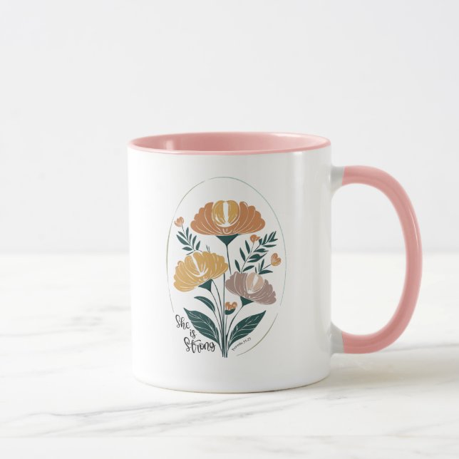 Taza Es un salmo fuerte Boho cristiano Inspirador T (Derecha)