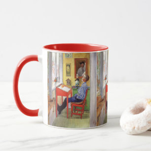 Taza Esbjorn haciendo sus deberes de Carl Larsson